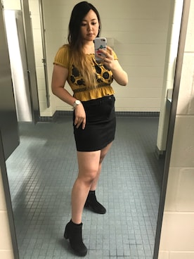 「skirt」｜「アイテム（ブーティ）」を使った、tacocatさん（レディース・170cm）の春コーディネート