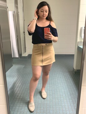 「skirt」｜「アイテム（スリッポン）」を使った、tacocatさん（レディース・170cm）の夏コーディネート
