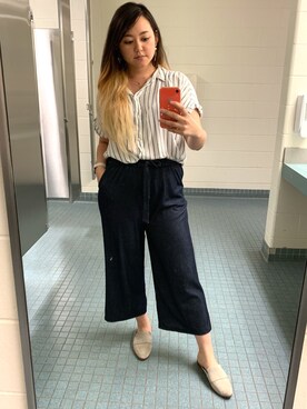 「pants」｜「アイテム（スリッポン）」を使った、tacocatさん（レディース・170cm）の夏コーディネート