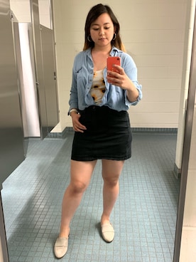 「skirt」｜「アイテム（スリッポン）」を使った、tacocatさん（レディース・170cm）の夏コーディネート