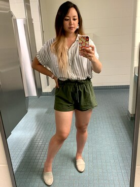 「stripes」｜「アイテム（スリッポン）」を使った、tacocatさん（レディース・170cm）の夏コーディネート