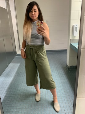 「pants」｜「アイテム（スリッポン）」を使った、tacocatさん（レディース・170cm）の秋コーディネート