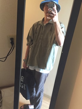 「OMIYAGE（オミヤゲ）のアイテム」を使った、なじーさん（メンズ・167cm）の夏コーディネート