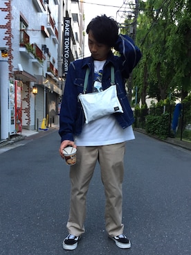 「Needles（ニードルス）のアイテム（デニムジャケット）」を使った、なじーさん（メンズ・167cm）の春コーディネート