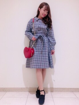Majestic Legon マジェスティックレゴン の ジャカードチェックシャツワンピース シャツワンピース Wear
