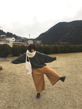 「アイテム（エコバッグ/サブバッグ）」を使った、クレヨンまるこ🌈さん（レディース・165cm）の冬コーディネート