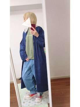 「金髪ショート」｜「アイテム（その他アウター）」を使った、○サラミ〇さん（レディース・147cm）の春コーディネート