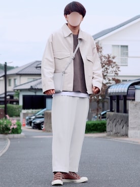 「WYM LIDNM（ウィム バイ リドム）のMILANO RIB HEAVY WEIGHT PO KNIT（ニット/セーター）」を使った、ヒロさん（メンズ・180cm）の秋コーディネート