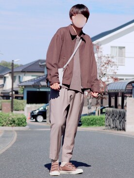 「RYO TAKASHIMA（リョウタカシマ）のアイテム（スラックス）」を使った、ヒロさん（メンズ・180cm）の秋コーディネート
