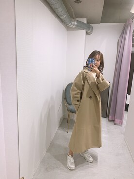 「日系极简」｜「アイテム（チェスターコート）」を使った、natsukafukuさん（レディース・160cm）の冬コーディネート