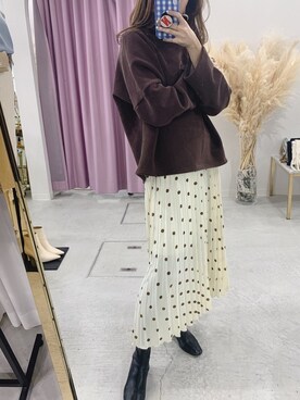 「日系极简」｜「アイテム（スウェット）」を使った、natsukafukuさん（レディース・160cm）の春コーディネート