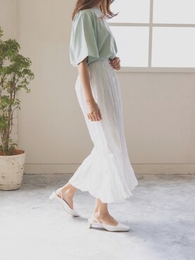 「日系极简」｜「アイテム（サンダル）」を使った、natsukafukuさん（レディース・160cm）の春コーディネート