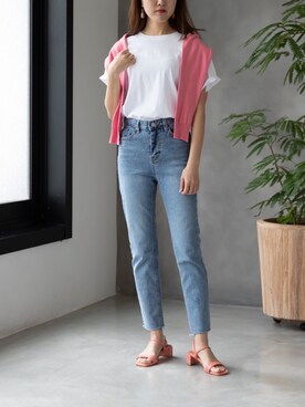 「日系极简」｜「アイテム（サンダル）」を使った、natsukafukuさん（レディース・160cm）の春コーディネート
