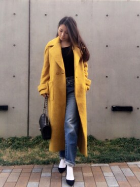 「TODAYFUL（トゥデイフル）のJAKE'sデニム（デニムパンツ）」を使った、Ellie◡̈*❤︎さん（レディース・153cm）の冬コーディネート