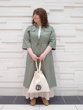 「ロゴ・コーエンベア」｜coen みー子さん（レディース・162cm）の春コーディネート