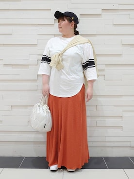 「coen（コーエン）のアイテム（バッグ）」を使った、coen みー子さん（レディース・162cm）の夏コーディネート