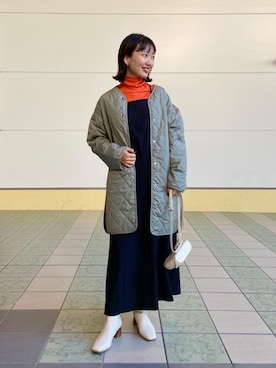 「green label relaxing（グリーンレーベルリラクシング）のアイテム（その他アウター）」を使った、Rikakoさん（レディース・160cm）の秋コーディネート