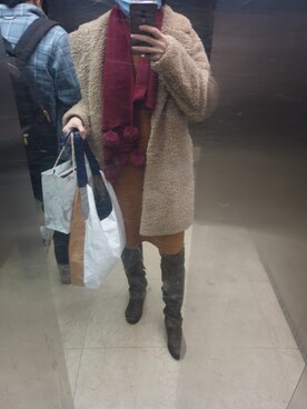 「アイテム（ダウンジャケット/コート、ベージュ系）」を使った、Elena30453724さん（レディース・158cm）の春コーディネート