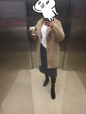 「アイテム（ダウンジャケット/コート、ベージュ系）」を使った、Elena30453724さん（レディース・158cm）の春コーディネート