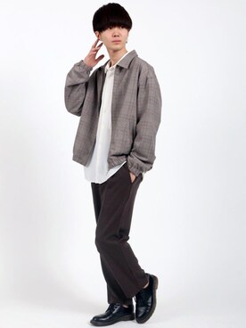 「KANGOL（カンゴール）のアイテム（ジャケット/アウター）」を使った、Kanoさん（メンズ・178cm）の春コーディネート
