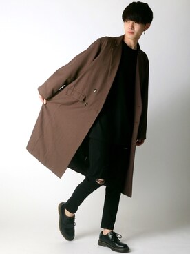 「SITRY（シトリー）のアイテム（チェスターコート）」を使った、Kanoさん（メンズ・178cm）の春コーディネート