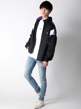 「KANGOL（カンゴール）のアイテム（ジャケット/アウター）」を使った、Kanoさん（メンズ・178cm）の春コーディネート
