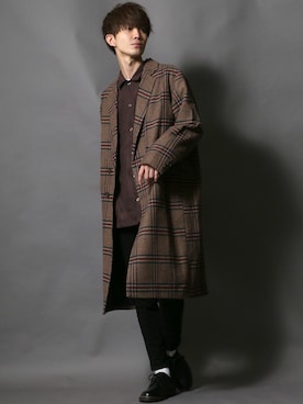 「SITRY（シトリー）のアイテム（チェスターコート）」を使った、Kanoさん（メンズ・178cm）の秋コーディネート