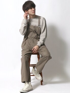 「SITRY（シトリー）のアイテム（オールインワン・サロペット）」を使った、Kanoさん（メンズ・178cm）の冬コーディネート