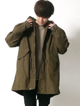 「SITRY（シトリー）のアイテム（モッズコート）」を使った、Kanoさん（メンズ・178cm）の冬コーディネート