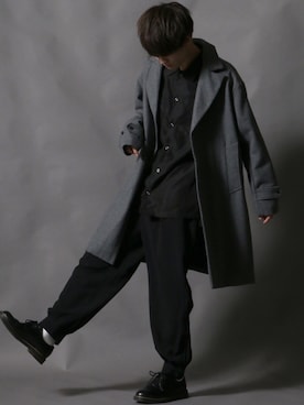 「SITRY（シトリー）のアイテム（チェスターコート）」を使った、Kanoさん（メンズ・178cm）の秋コーディネート