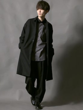 「SITRY（シトリー）のアイテム（ステンカラーコート）」を使った、Kanoさん（メンズ・178cm）の秋コーディネート
