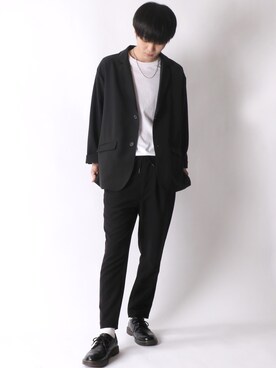 「SITRY（シトリー）のアイテム（テーラードジャケット）」を使った、SITRYさん（メンズ・178cm）の冬コーディネート