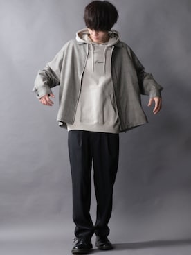 「SITRY（シトリー）のアイテム（ステンカラーコート）」を使った、Kanoさん（メンズ・178cm）の春コーディネート