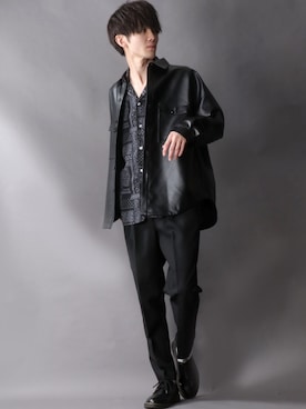 「シャツジャケット」｜「アイテム（セットアップ）」を使った、Kanoさん（メンズ・178cm）の春コーディネート