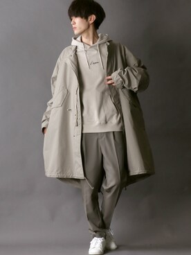 モッズコートを使った グレージュ の人気ファッションコーディネート Wear