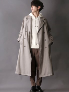「SITRY（シトリー）のアイテム（トレンチコート）」を使った、Kanoさん（メンズ・178cm）の春コーディネート