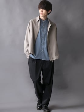 「SITRY（シトリー）のアイテム（ステンカラーコート）」を使った、Kanoさん（メンズ・178cm）の春コーディネート