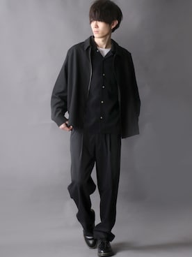 「SITRY（シトリー）のアイテム（ステンカラーコート）」を使った、Kanoさん（メンズ・178cm）の春コーディネート