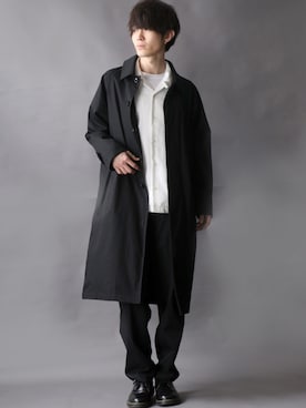 「SITRY（シトリー）のアイテム（ステンカラーコート）」を使った、Kanoさん（メンズ・178cm）の春コーディネート