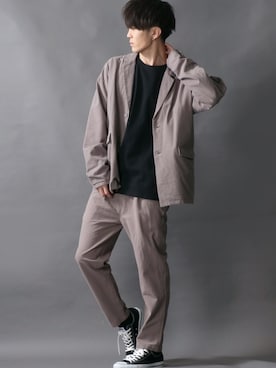 「アイテム（セットアップ）」を使った、SITRYさん（メンズ・178cm）の春コーディネート