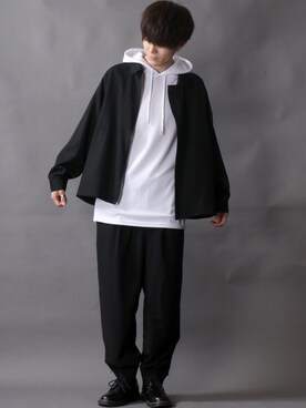 「SITRY（シトリー）のアイテム（ステンカラーコート）」を使った、Kanoさん（メンズ・178cm）の春コーディネート