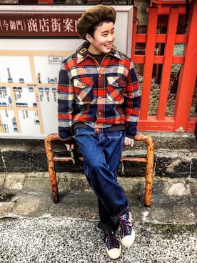「DENIM DUNGAREE（デニムダンガリー）のアイテム（サロペット/オーバーオール）」を使った、airuさん（レディース・152cm）の春コーディネート