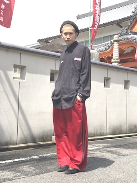 「HARE（ハレ）のアイテム（スリッポン）」を使った、サッシさん（メンズ・170cm）の秋コーディネート