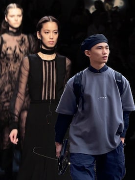 「LMCのアイテム（バッグ）」を使った、石家瑋さん（メンズ・168cm）の春コーディネート