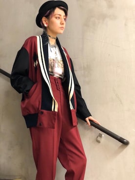 「パンクコーデ」｜「アイテム（ブルゾン）」を使った、natalieさん（レディース・160cm）の冬コーディネート
