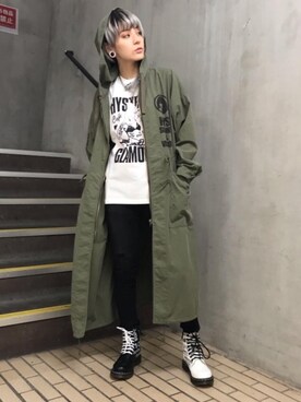「パンクコーデ」｜「アイテム（ワンピース/ドレス）」を使った、natalieさん（レディース・160cm）の春コーディネート