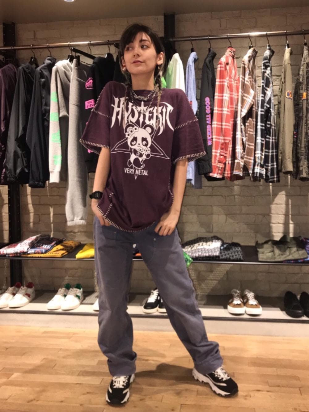 ■近年・美品■ヒステリックグラマー ブルキナコットン シャンブレー ニット PK WOMAN ON SKULLPICK ブレスレット（ブレスレット）｜HYSTERIC