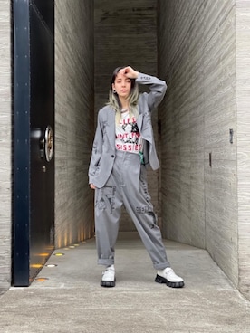 「ロックコーデ」｜「アイテム（その他シューズ）」を使った、natalieさん（レディース・160cm）の冬コーディネート