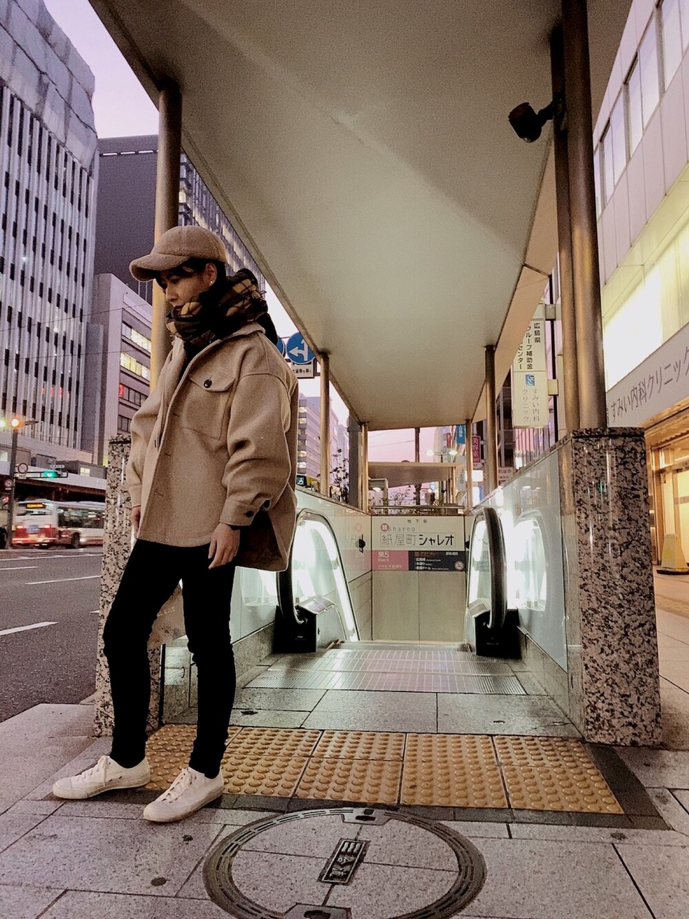 「notch.のCPOジャケット（ブルゾン、ベージュ系）」を使った、やましさん（レディース・168cm）の冬コーディネートの1枚目の写真