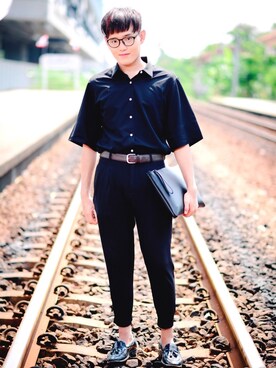 「PULL&BEAR（プルアンドベア）のアイテム（バッグ）」を使った、Natsumeさん（メンズ・173cm）の春コーディネート